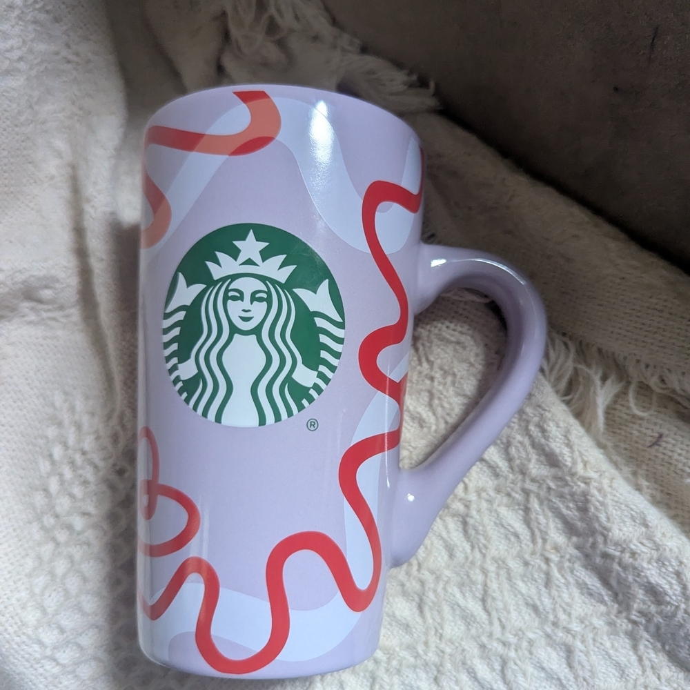 💜 Starbucks Purple Ribbon 16oz Tall Mug Lavender Red 2023